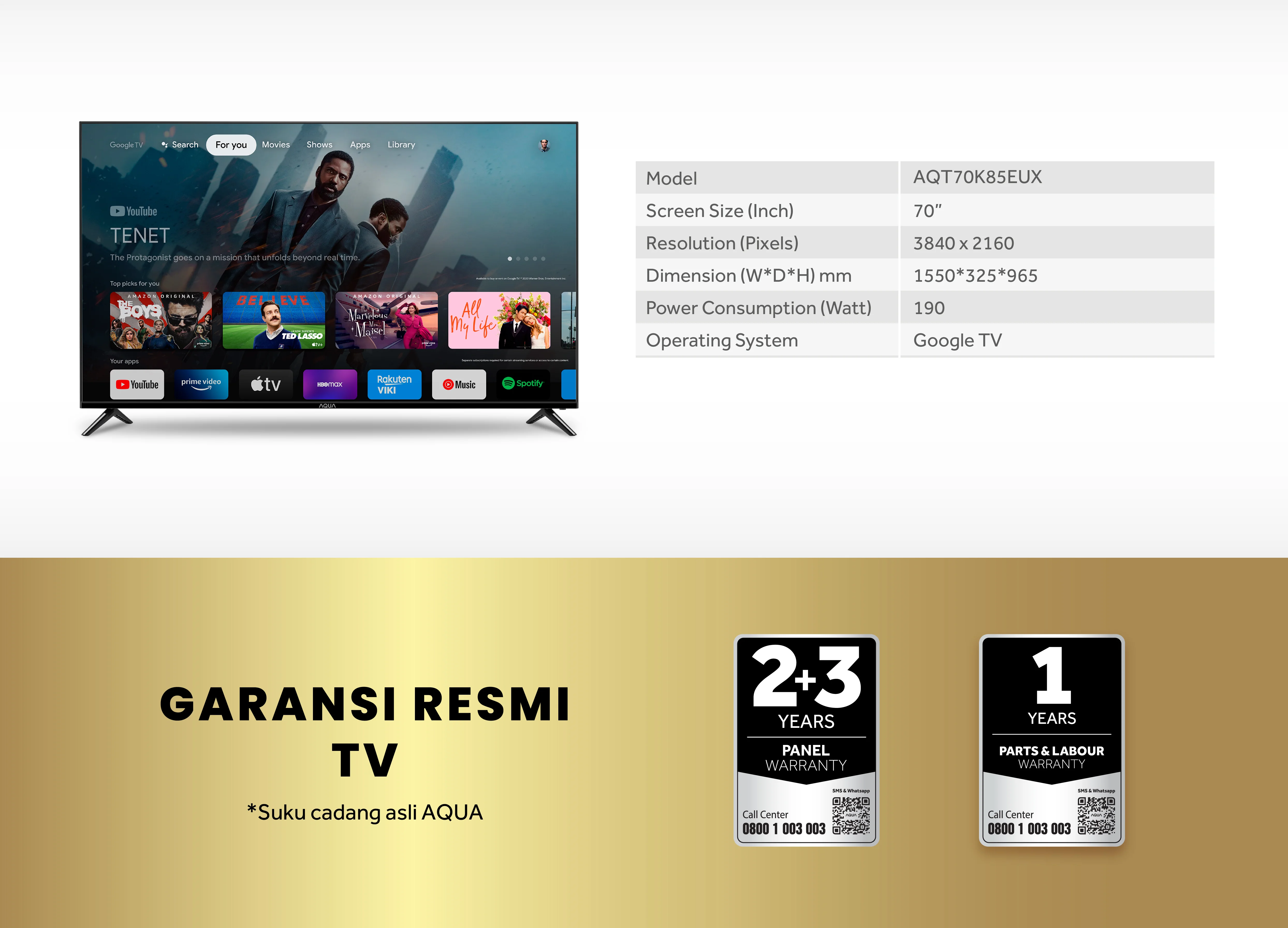 Smart TV AQUA Elektronik AQT70K85KEUX